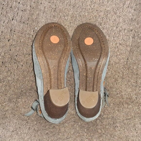 ART-Bye Bye Suela-Gray Blue Suede Booties-Buckle Ankle Strap-Sz 37-Near Mint - Picture 7 of 7